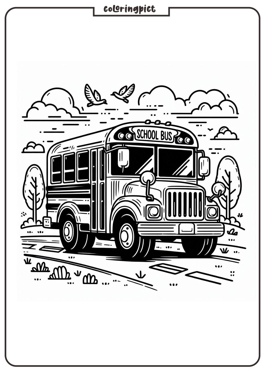 All Aboard for Fun with School Bus Coloring Pages! 3 school bus coloring page