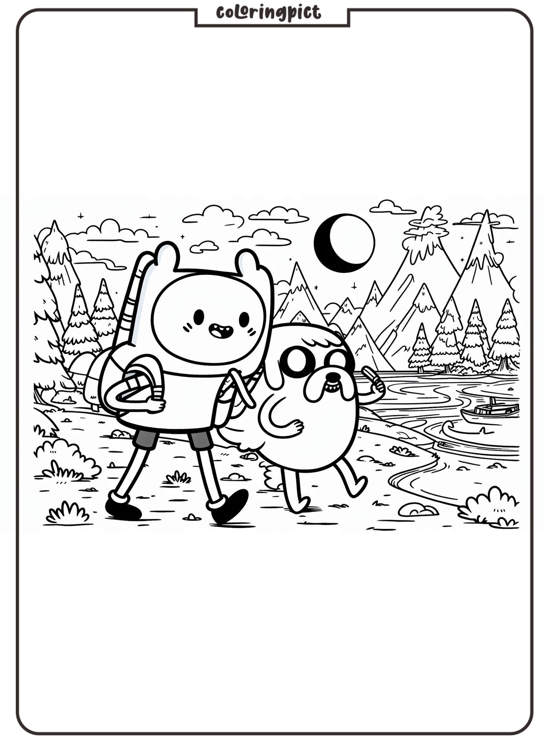 Adventure Time Coloring Page for Kids