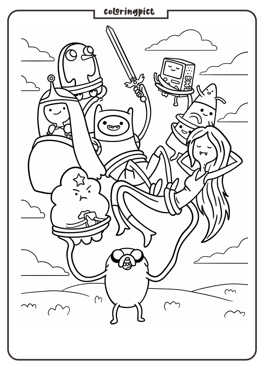 Adventure Time Poster Coloring Page