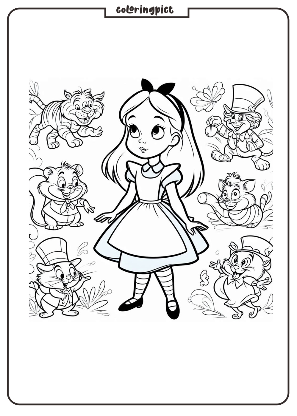 Step into a Magical World with Alice in Wonderland Coloring Pages! 2 Alice in Wonderland Coloring Pages coloringpict.com