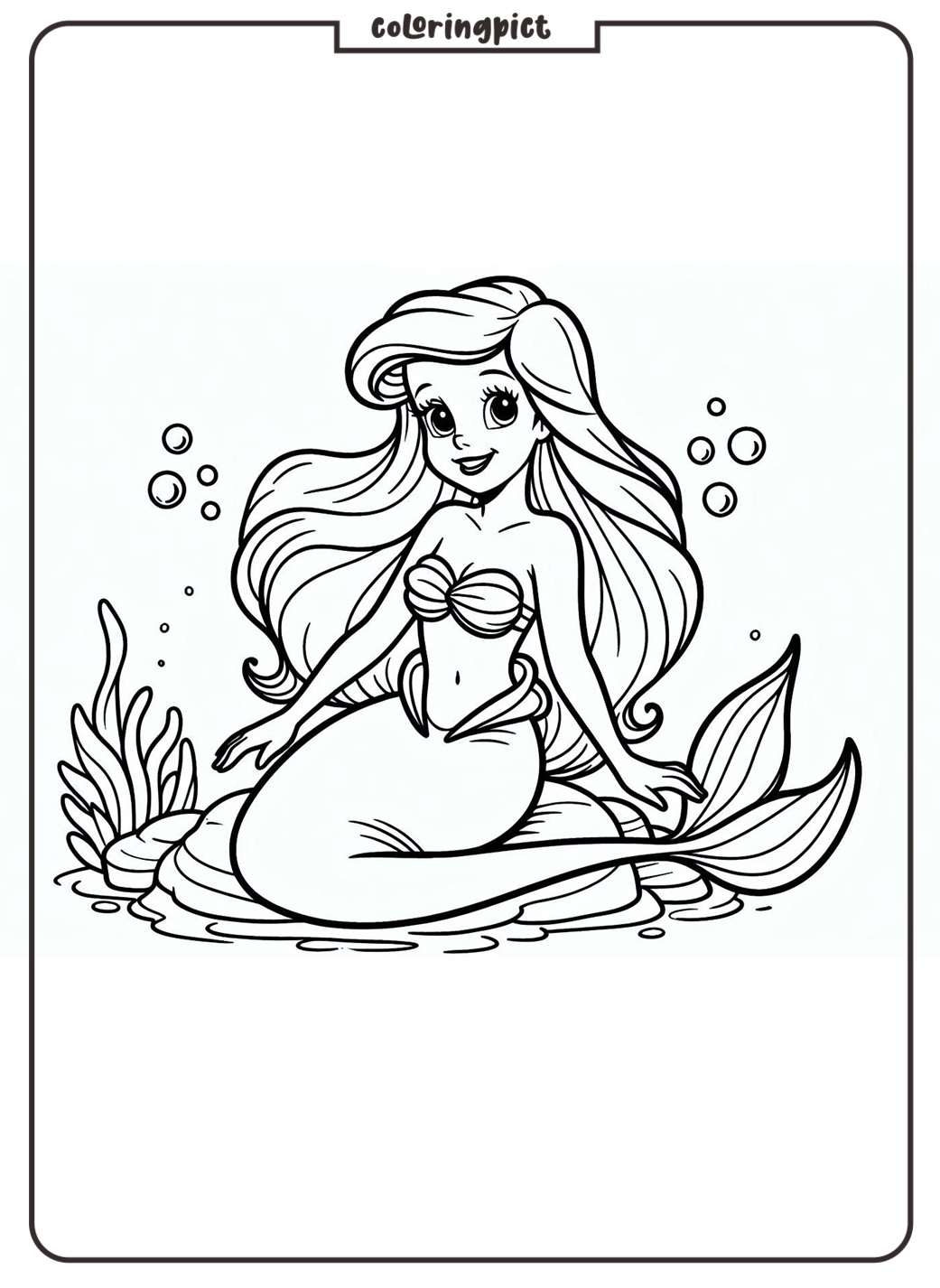 Ariel The Little Mermaid Coloring Pages coloringpict.com