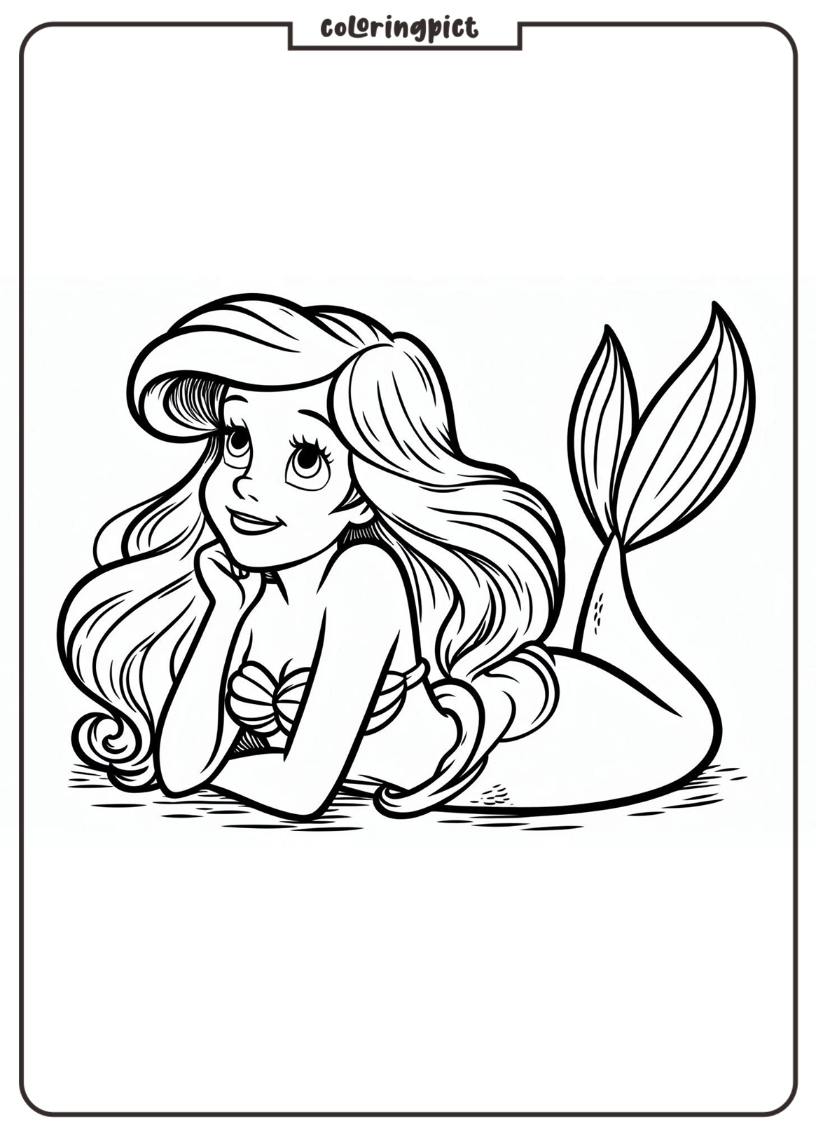 Ariel The Little Mermaid Coloring Pages for Kids coloringpict.com