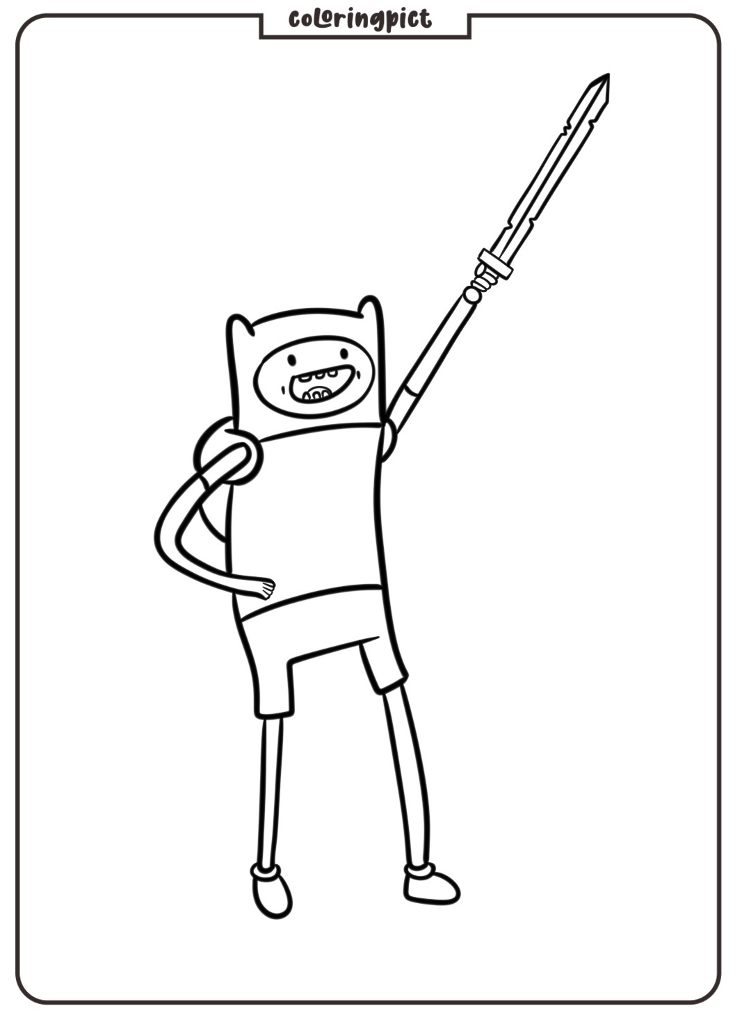 Heroic Fun with Finn from Adventure Time Coloring Pages 1 Coloring Pages Finn Adventure Time