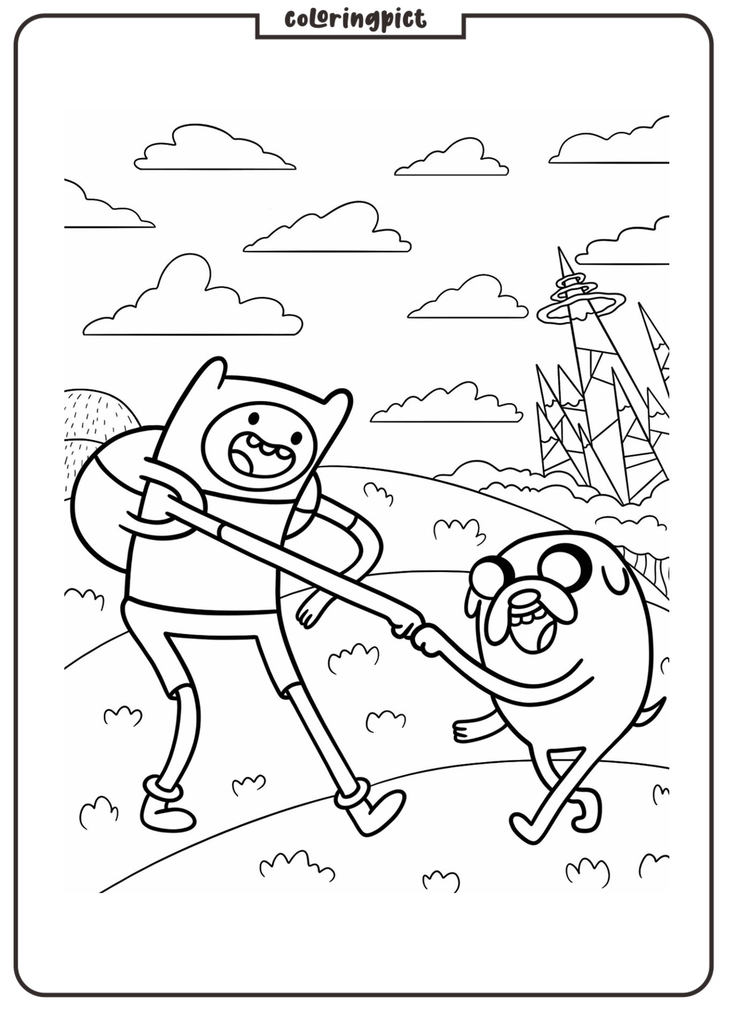 Coloring Pages Finn And Jake First Bump