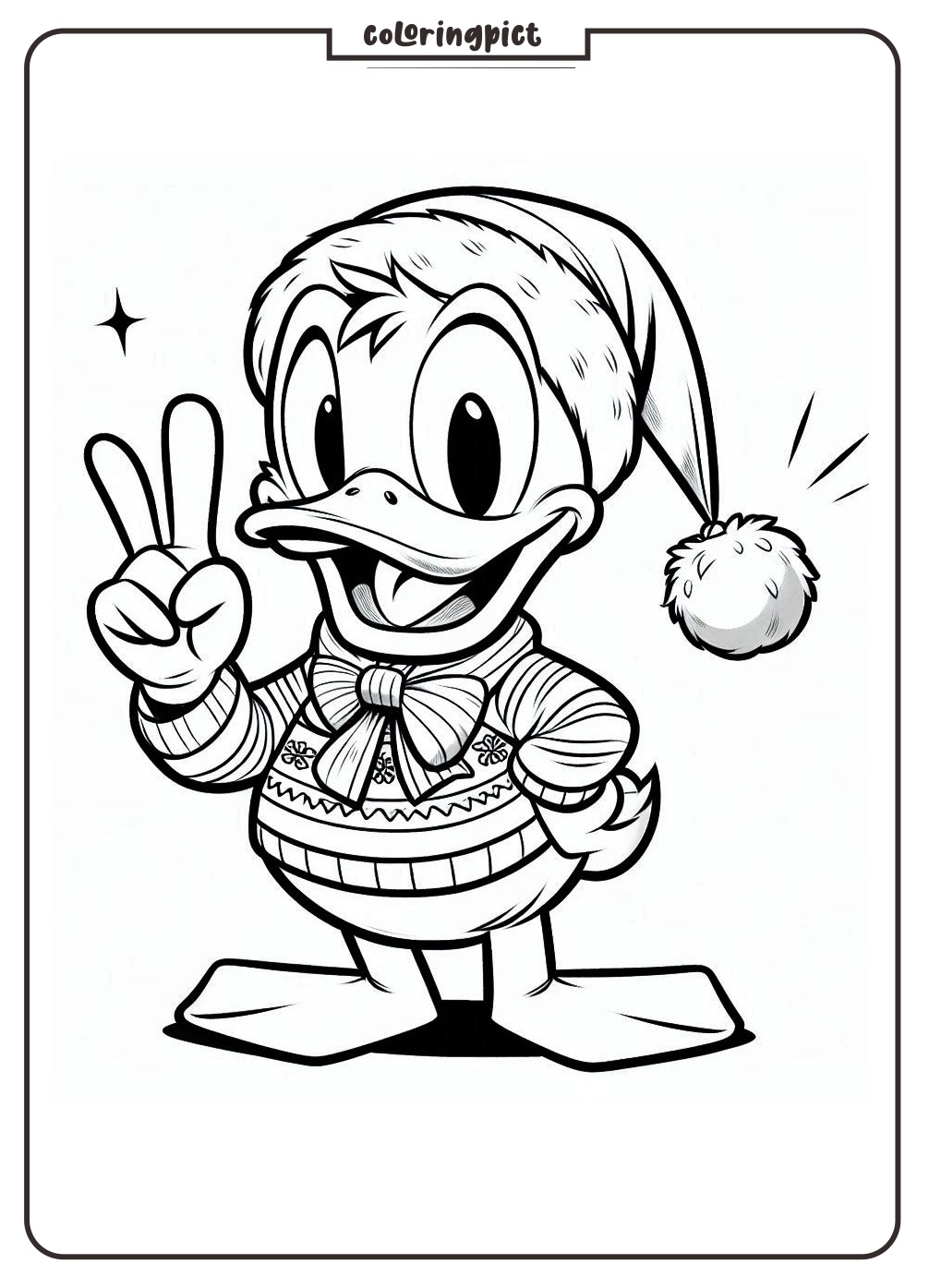 Get into the Festive Fun with Donald Duck Celebrates Christmas Coloring Pages 4 Donald Duck Celebrates Christmas Coloring Pages coloringpict.com