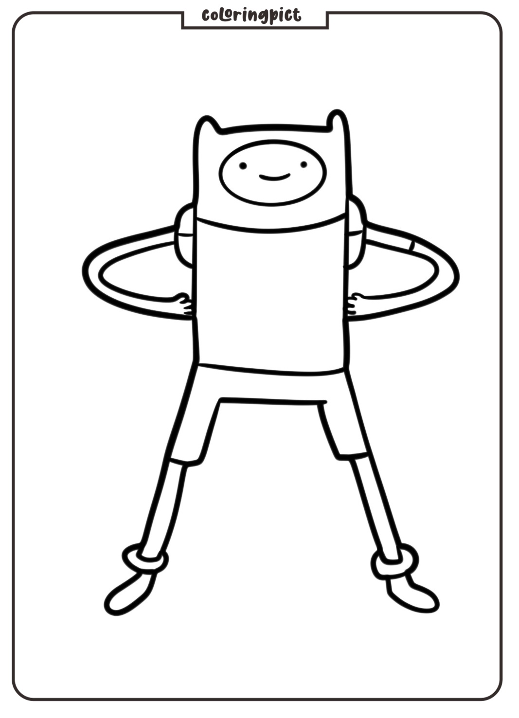Heroic Fun with Finn from Adventure Time Coloring Pages 3 Finn The Hero Coloring Page for Kids