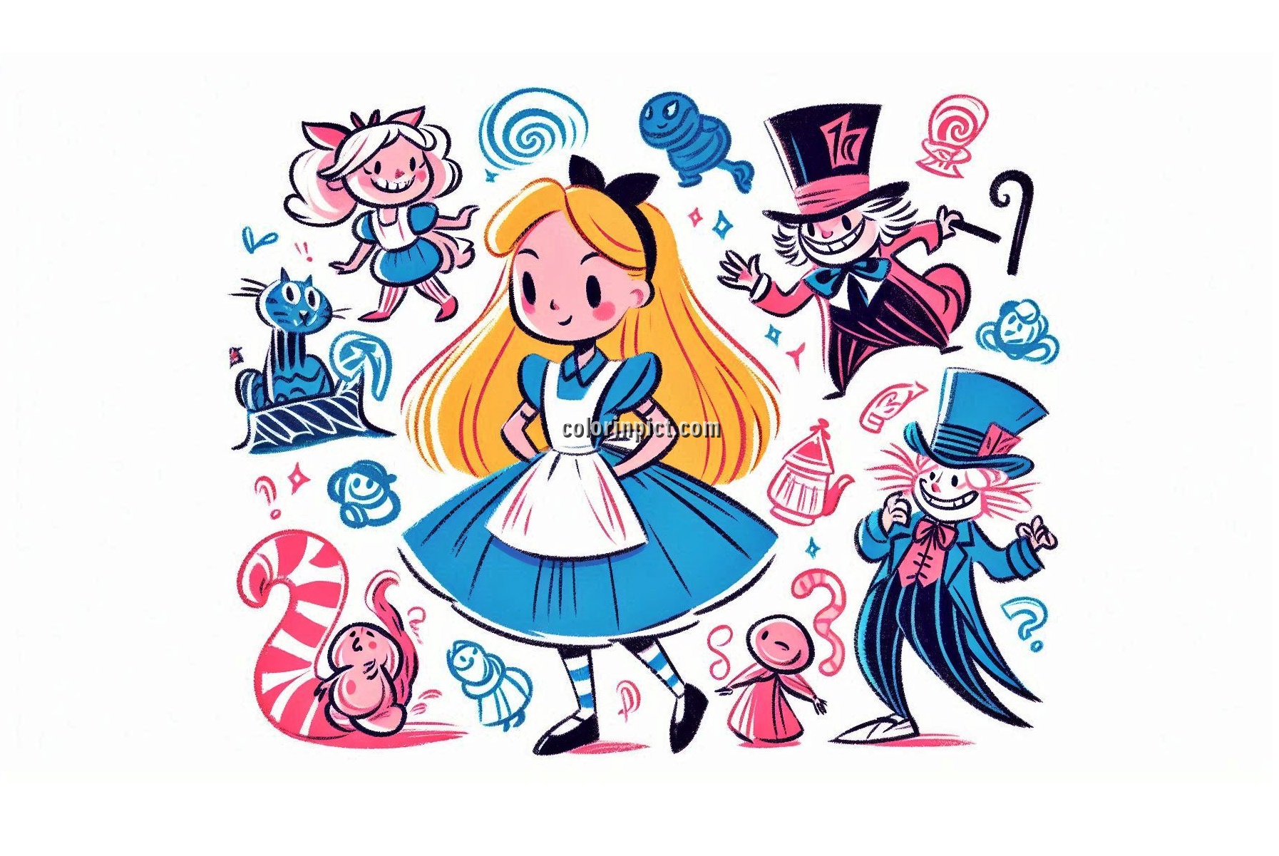 Step into a Magical World with Alice in Wonderland Coloring Pages! 4 Image is Alice in Wonderland Coloring