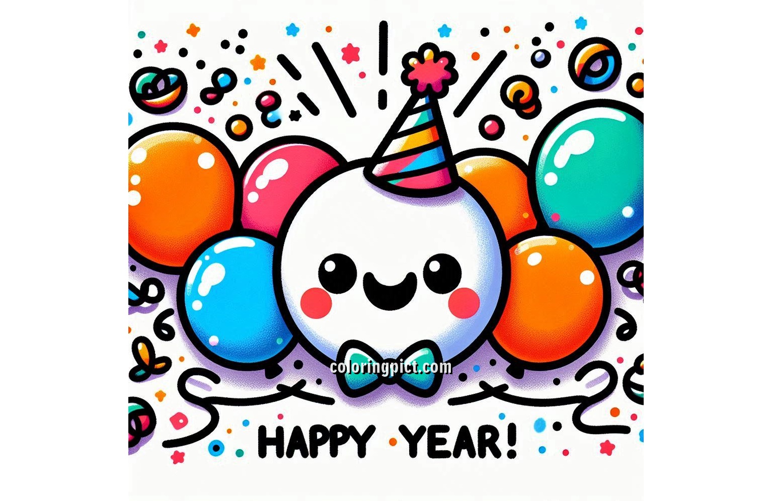Image is Happy New Year Coloring
