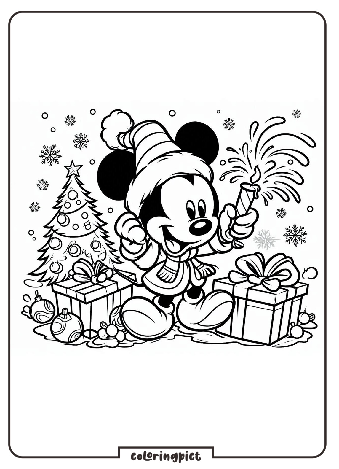 Let’s Color Mickey’s Christmas Joy! 1 Mickey Mouse Celebrate Christmas Coloring Online coloringpict.com