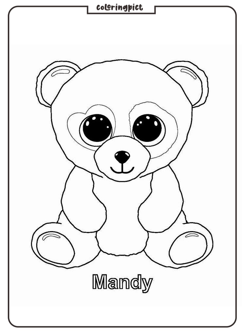 Let’s Color Cute Beanie Boo 4 beanie boo Mandy coloring pages coloringpict.com