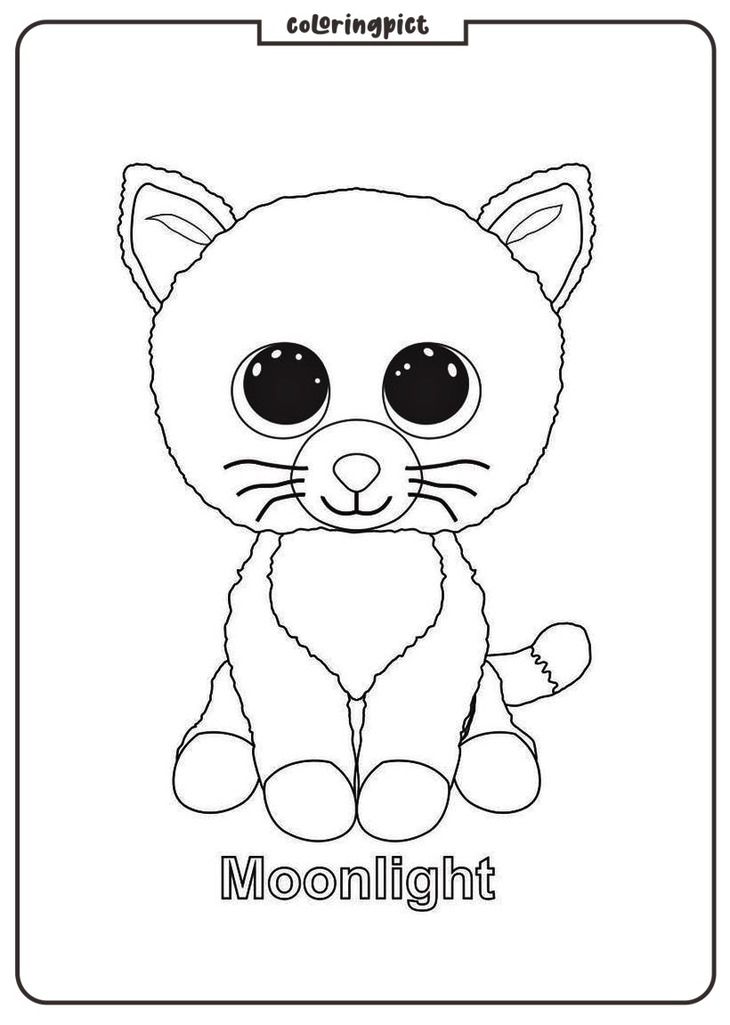 Let’s Color Cute Beanie Boo 5 beanie boo moonlight coloring pages coloringpict.com
