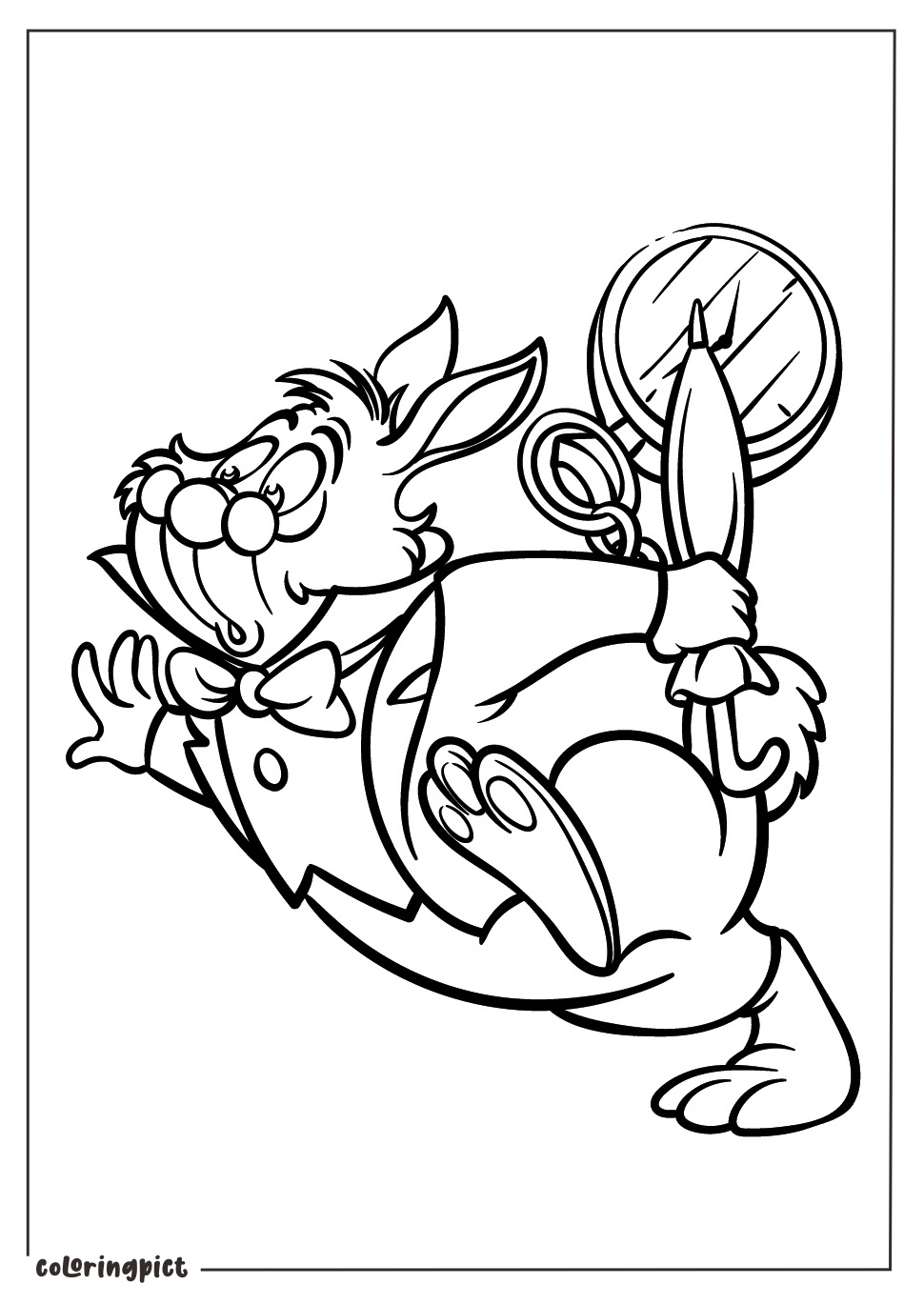 coloringpict.com Coloring Page White Rabbit Alice in Wonderland