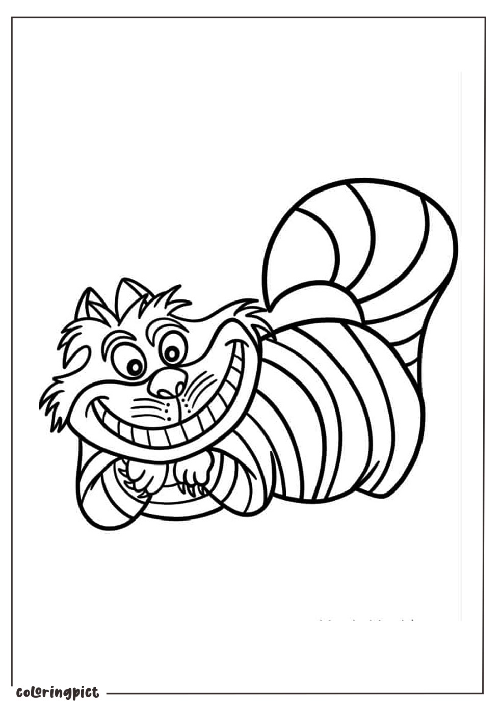 Cheshire Cat from Alice in Wonderland Coloring Pages 1 coloringpict.com Coloring Page of Cheshire Cat From Alice In Wonderland