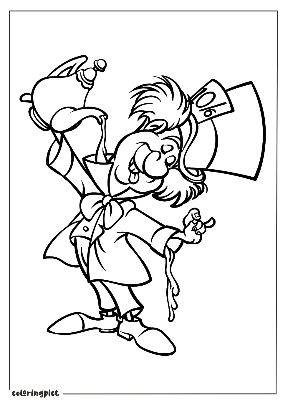 Welcome to the Whimsical World of the Mad Hatter from Alice in Wonderland 2 coloringpict.com Coloring Pages Mad Hatter From Alice In Wonderland