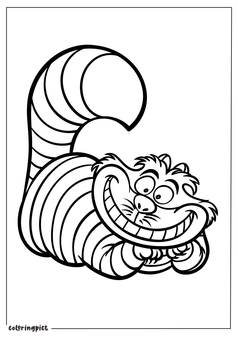 Cheshire Cat from Alice in Wonderland Coloring Pages 2 coloringpict.com Coloring Pages of Cheshire Cat From Alice In Wonderland To Color