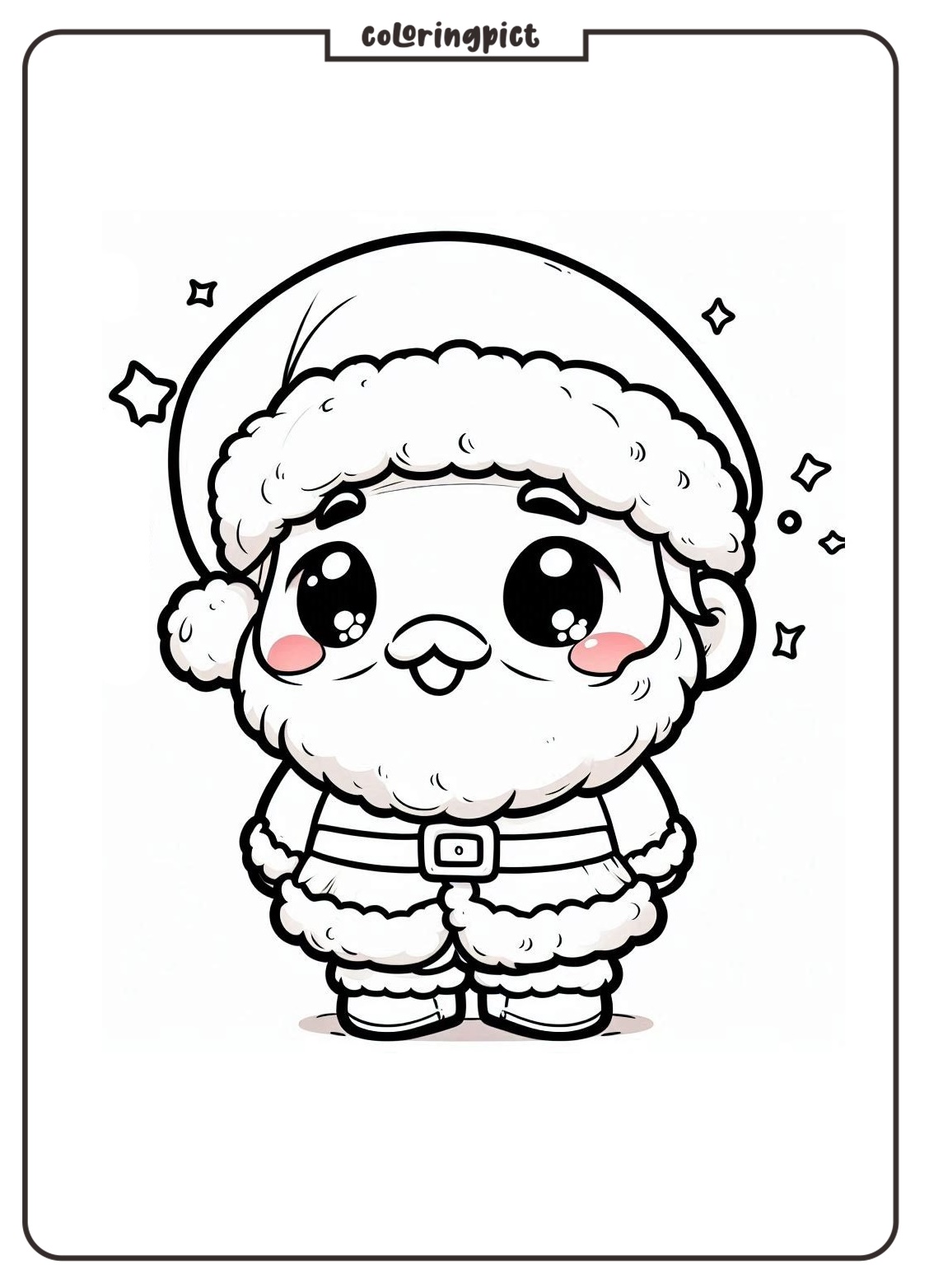 Get Ready for Holiday Cuteness with the Cute Chibi Santa Coloring Pages! 1 cute chibi santa coloring online page coloringpict.com