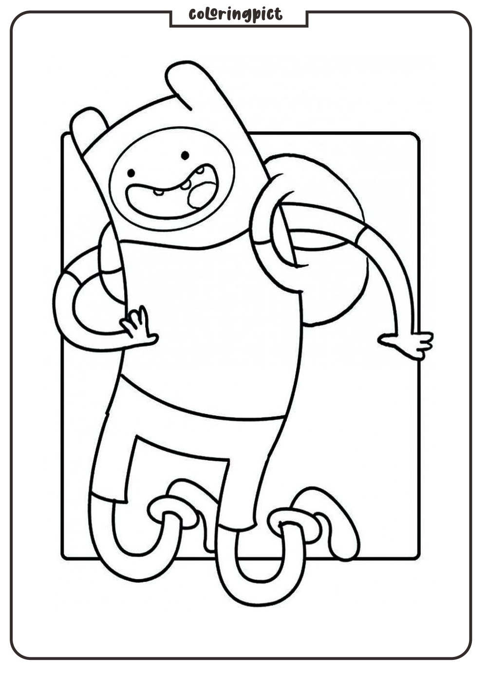 Heroic Fun with Finn from Adventure Time Coloring Pages 2 finn adventure time coloring pages