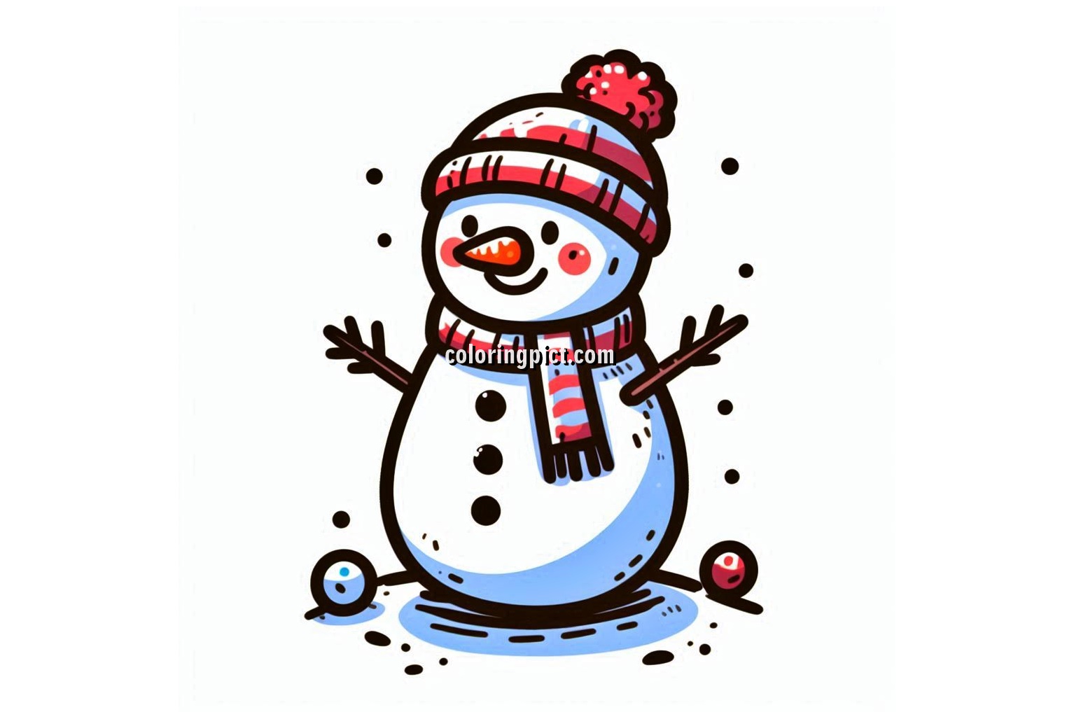 image is snowman coloring pages