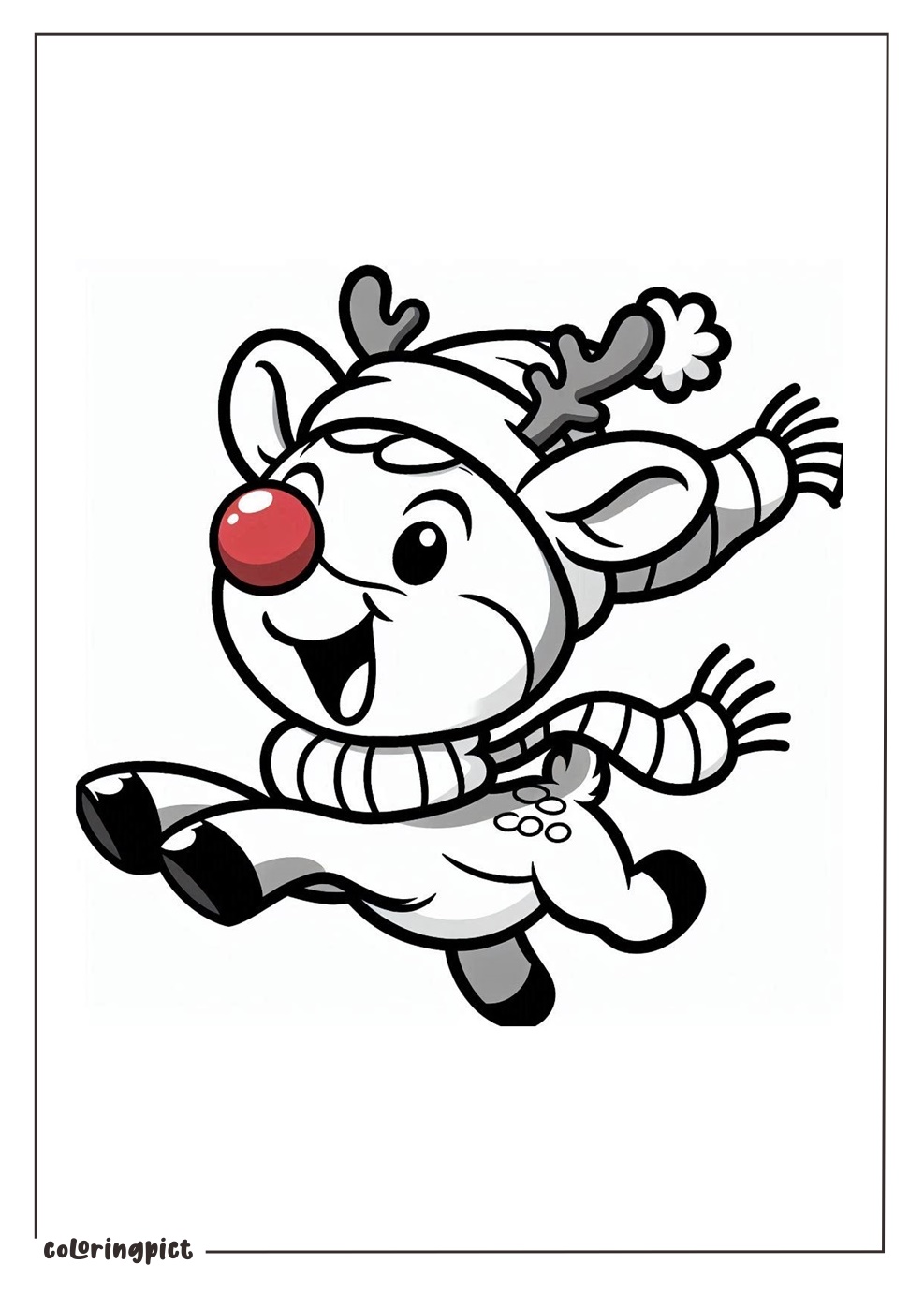 rudolph celebrates merry christmas coloring page coloringpict.com