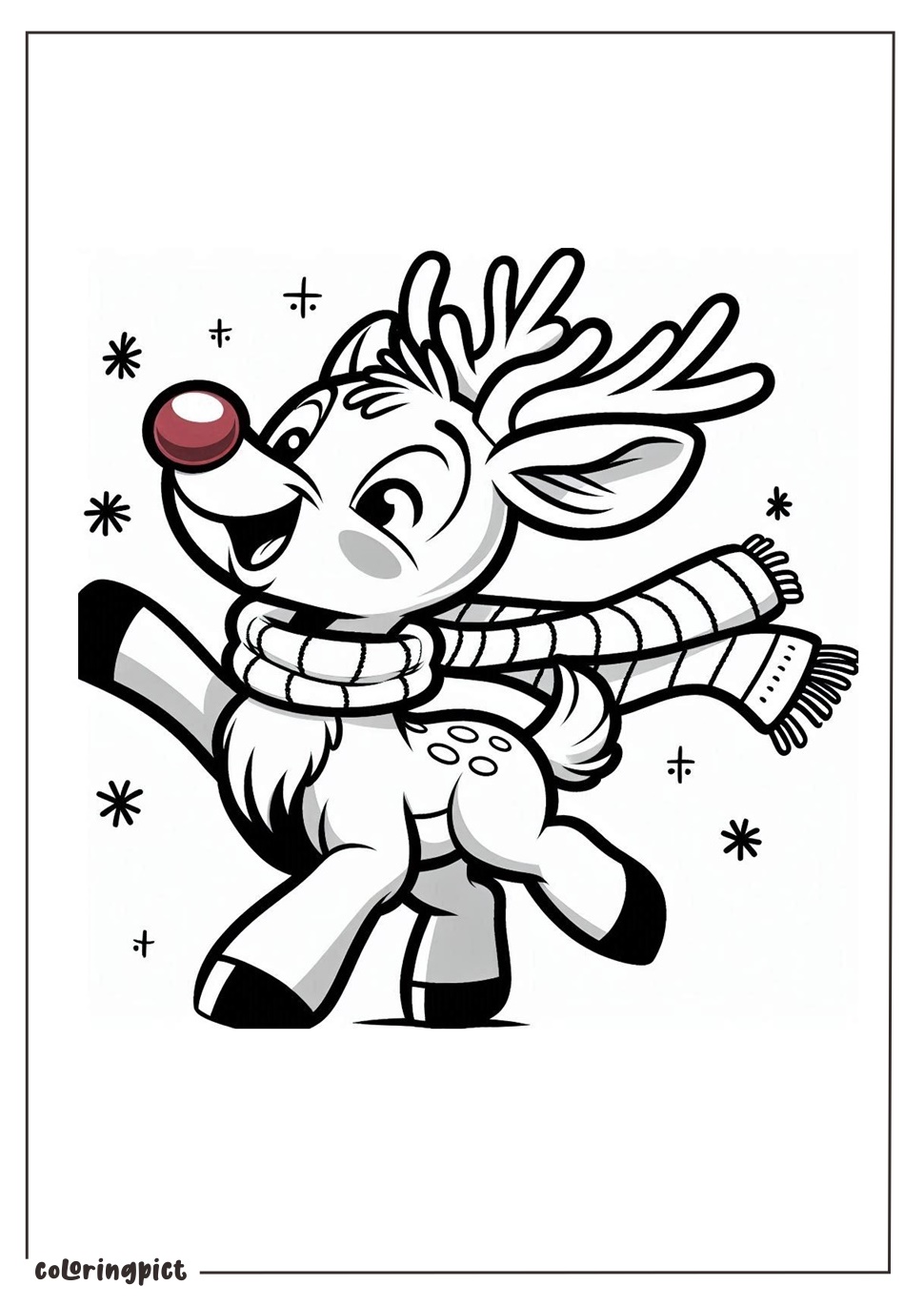 rudolph celebrates merry christmas coloring pages coloringpict.com