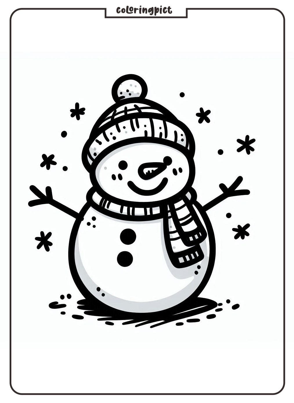 snowman coloring page coloringpict.com