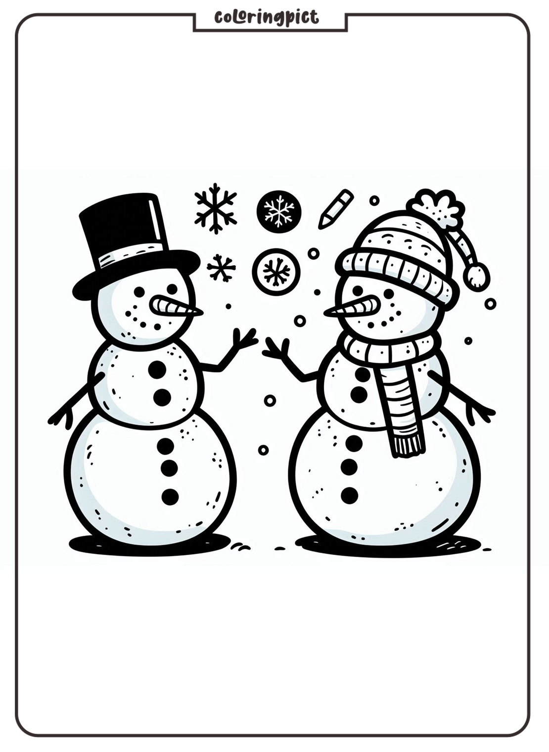 snowman coloring pages for kids coloringpict.com