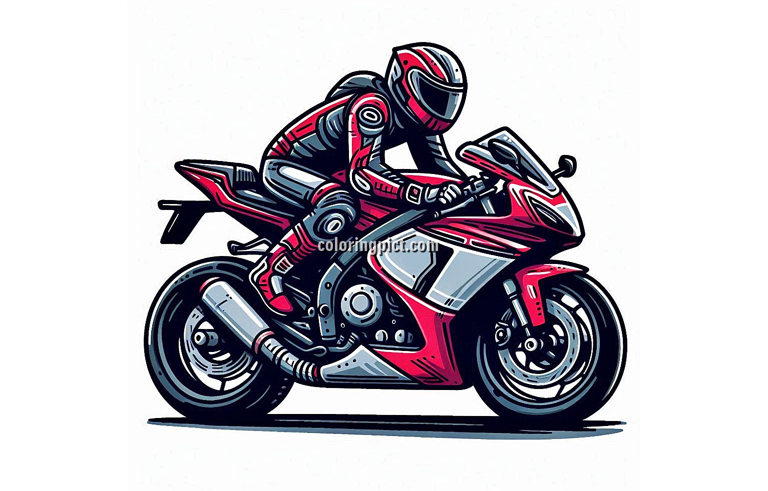 Image is Sport Motorcycle Coloring