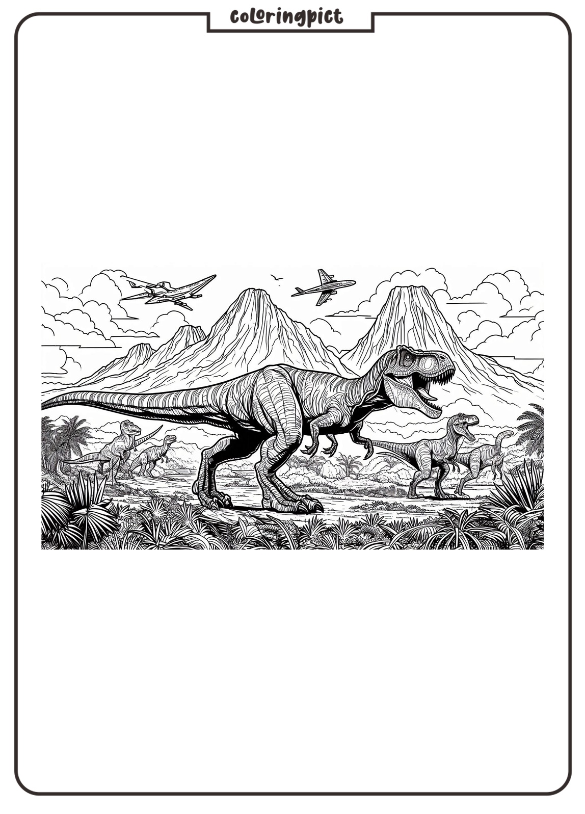 Jurassic World Coloring Page for Kids