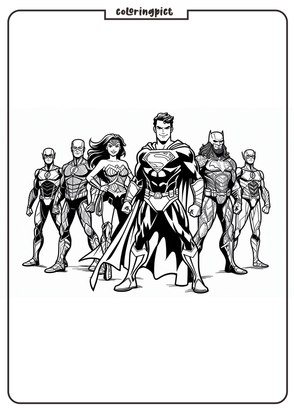 Justice League Coloring Page for Kids