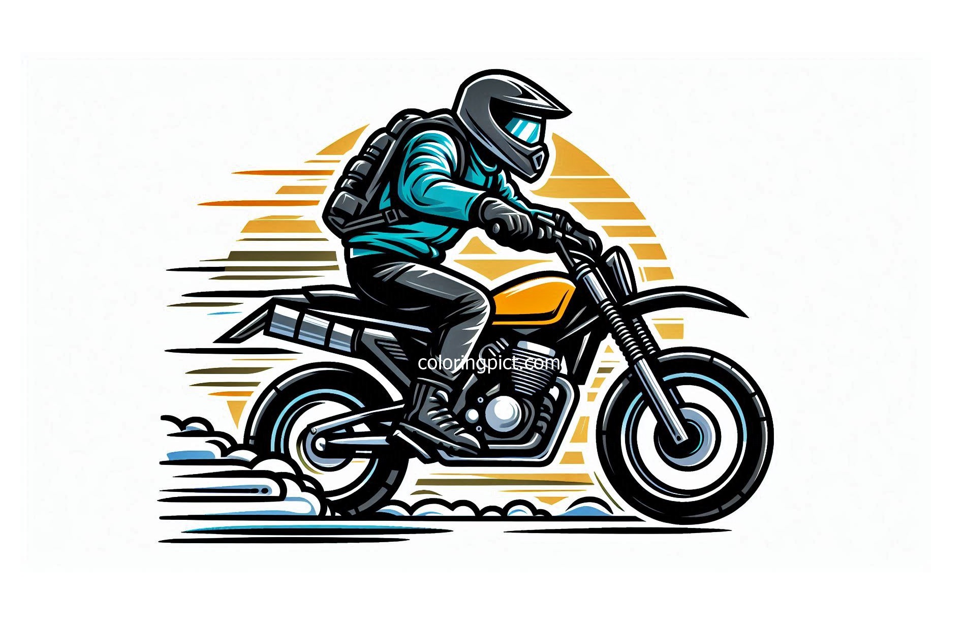 Off Road Motorcycle Coloring Images
