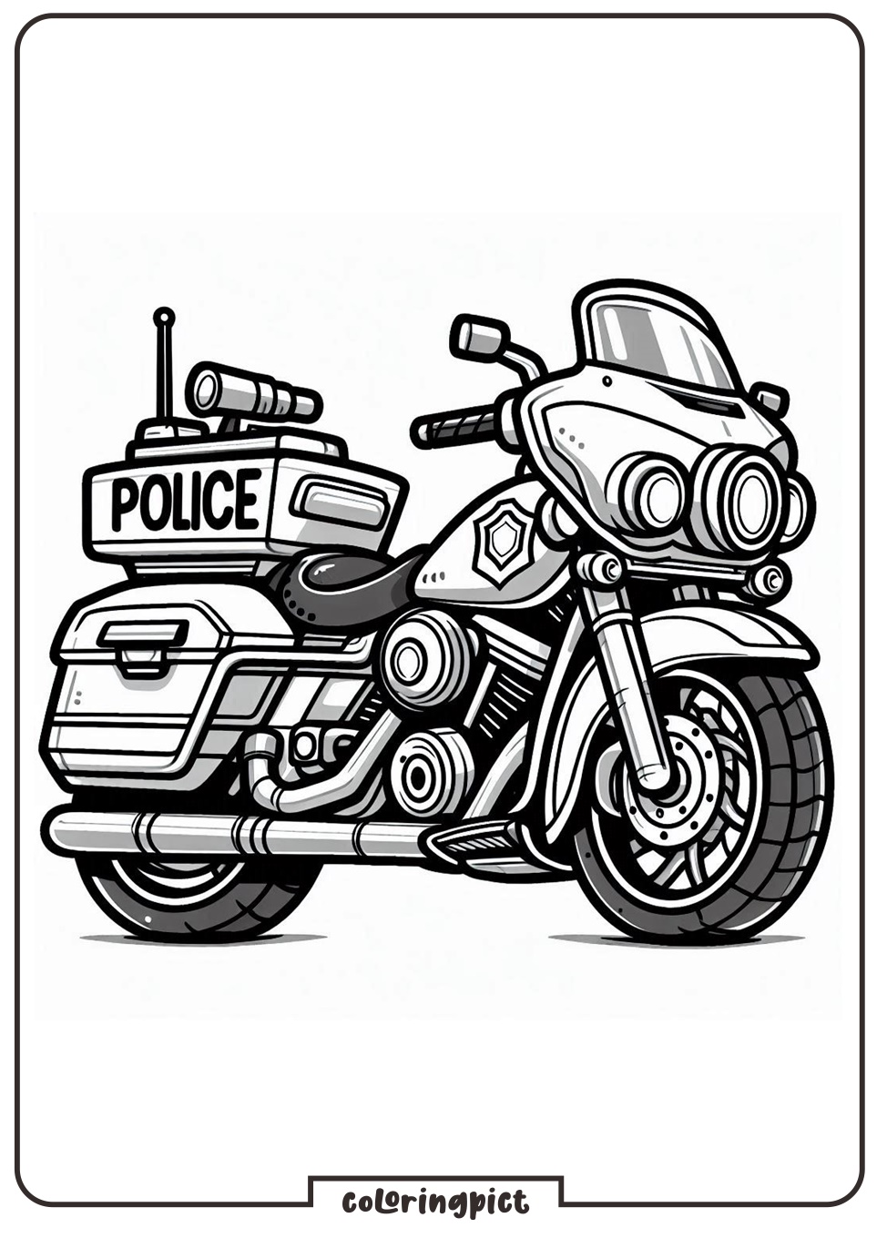 Police Motorcycle Coloring Pages Online