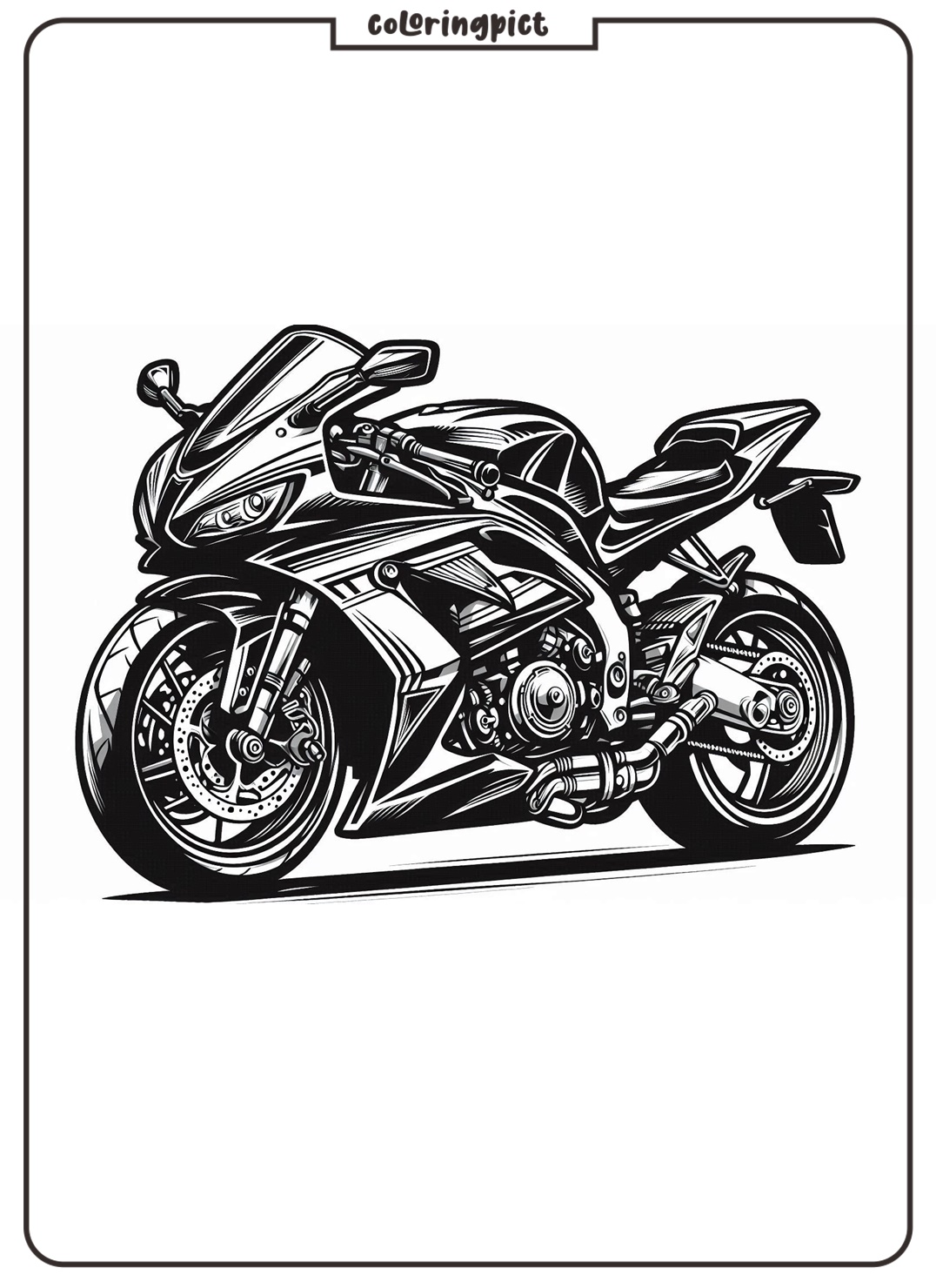 Sport Motorcycle Coloring Page Online