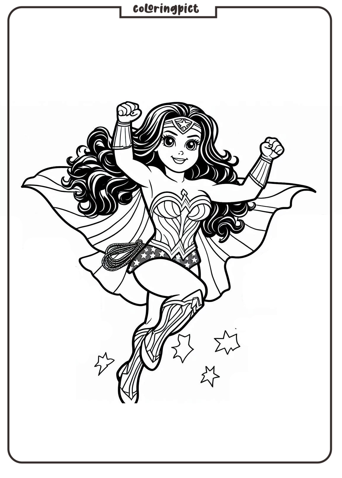 Wonder Women Coloring Page for Kids