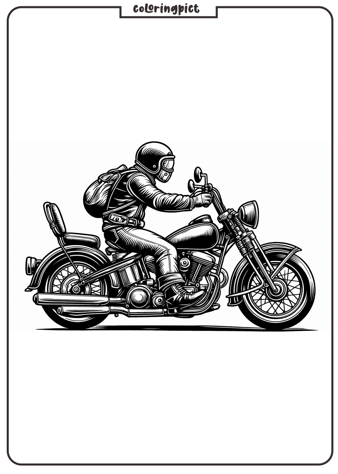 classic motorcycle coloring