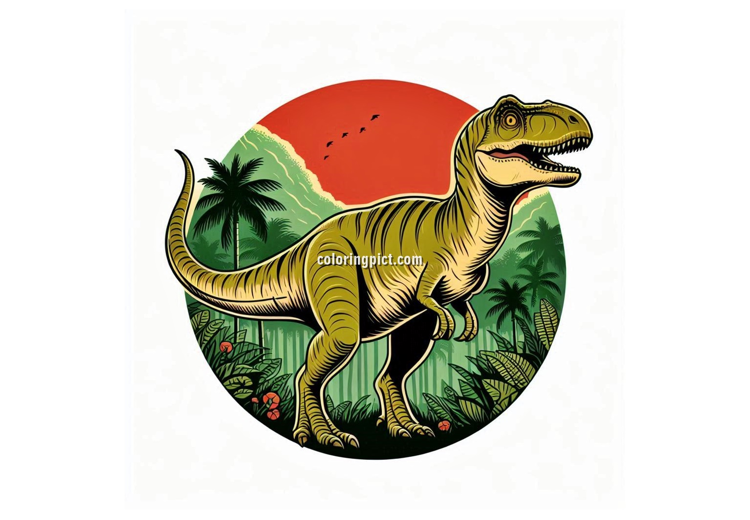 image is Jurassic World Coloring