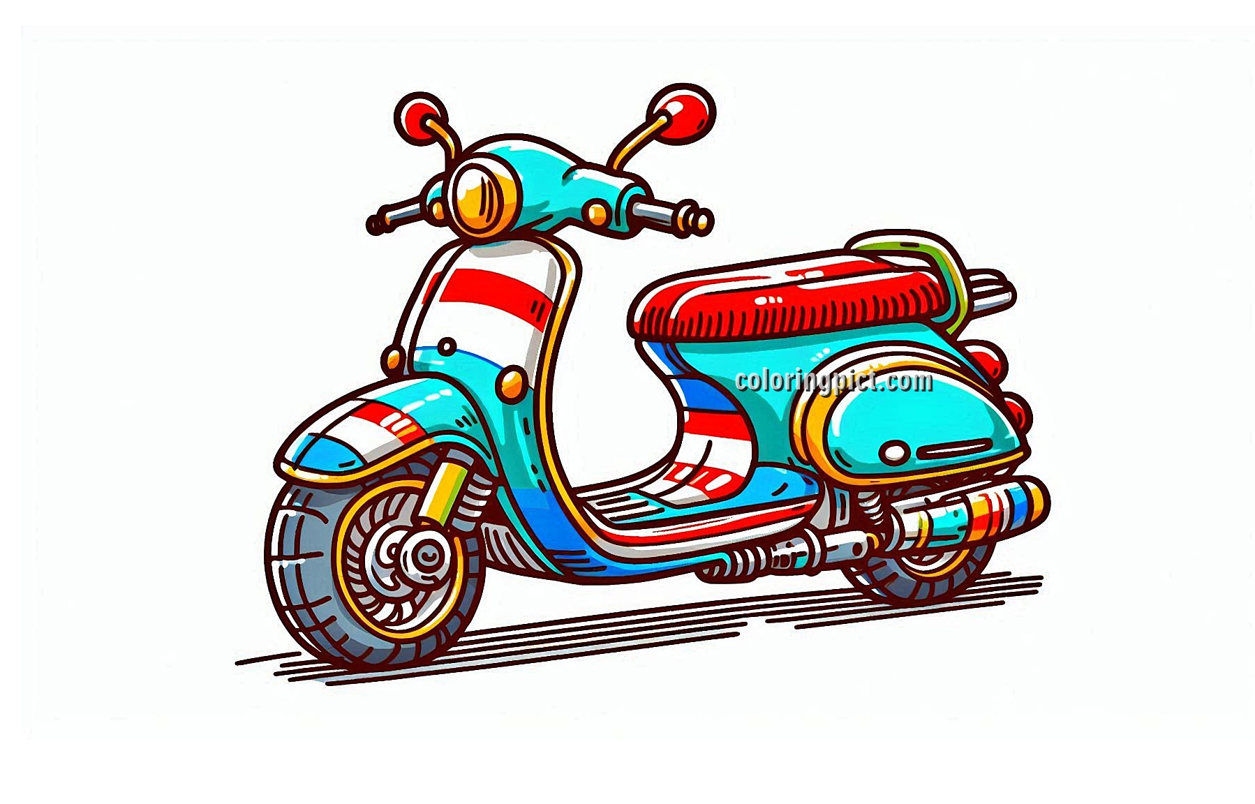 image is italian motor scooter coloring