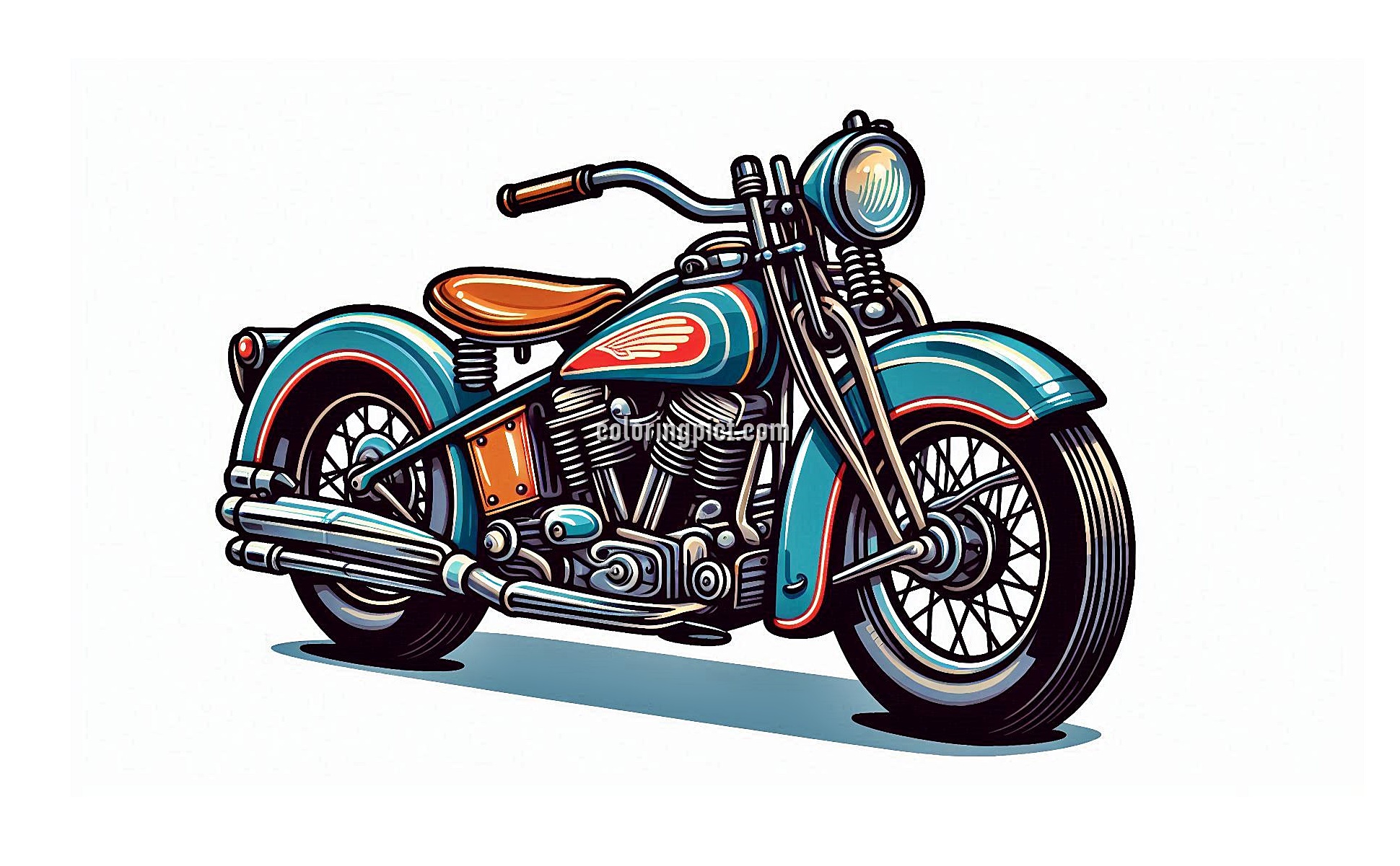 image of classic motorcycle coloring