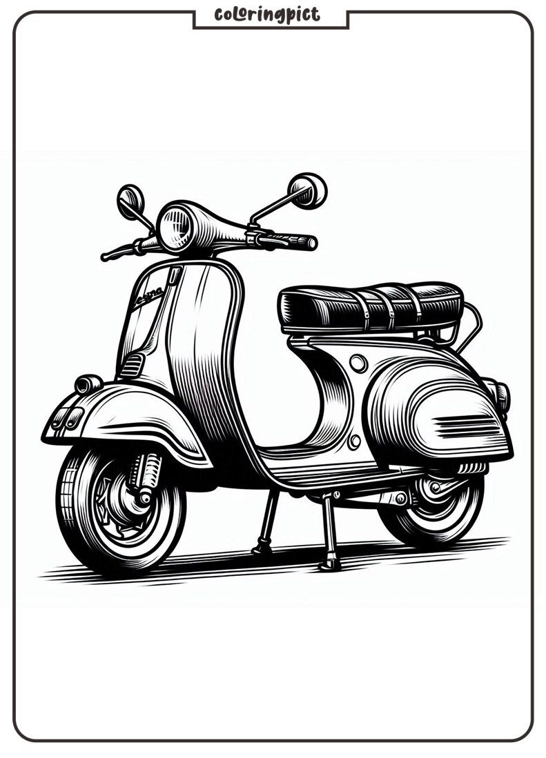 vehicle scooter vespa coloring page coloringpict.com