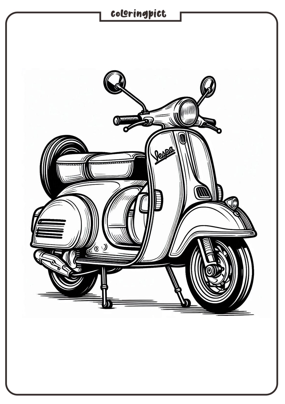 vehicle scooter vespa coloring page kid coloringpict.com
