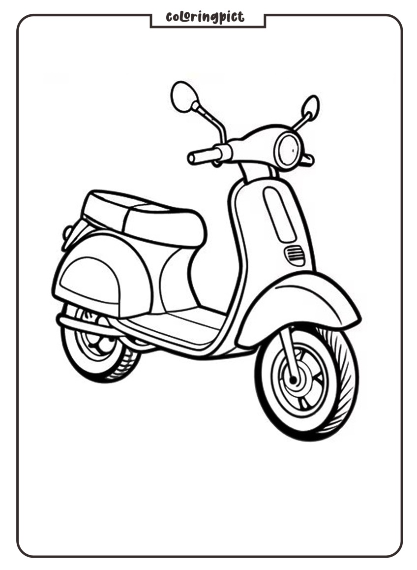vehicle scooter vespa coloring page kids