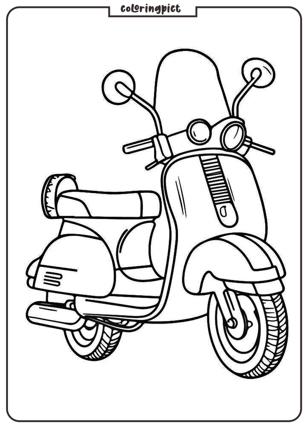 vehicle scooter vespa coloring pages coloringpict.com