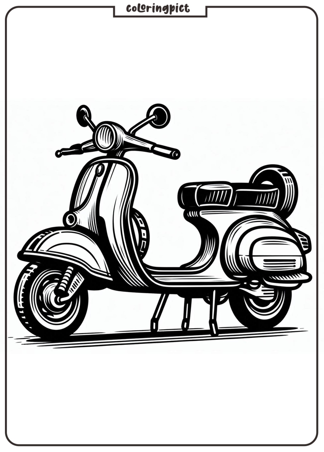 vehicle scooter vespa coloring pages online