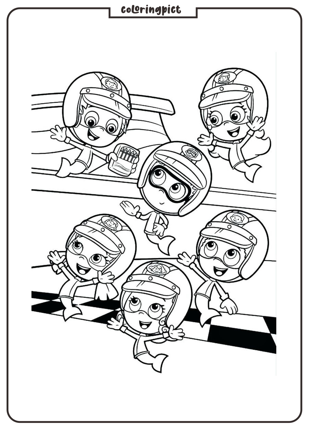 Bubble Guppies Characters Coloring Pages for Kids