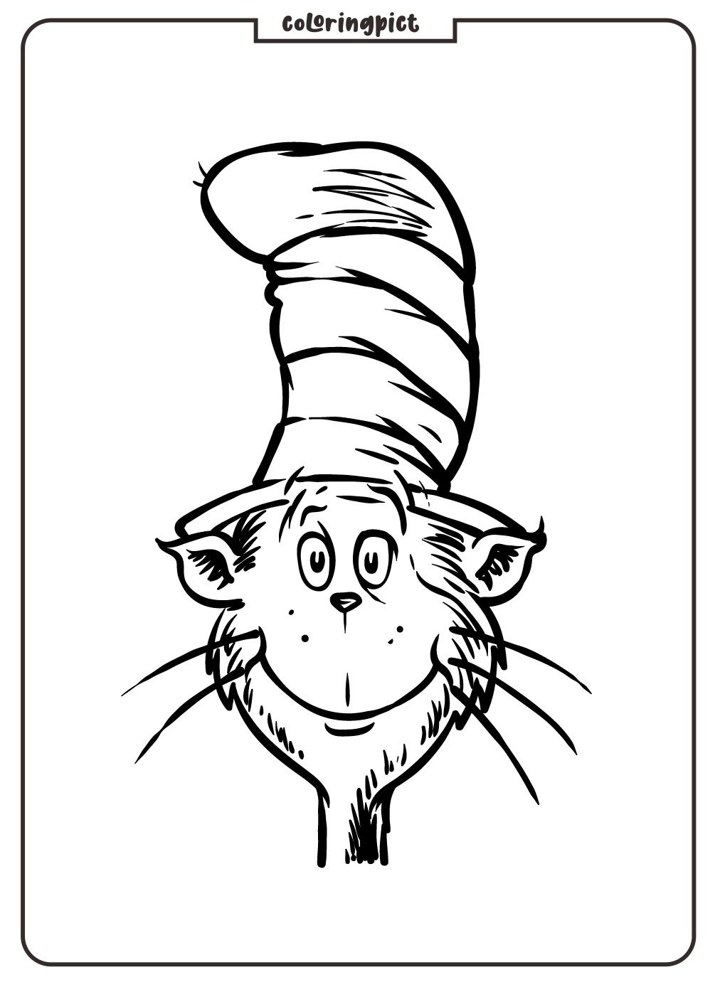 Cat in The hat Coloring Page coloringpict.com