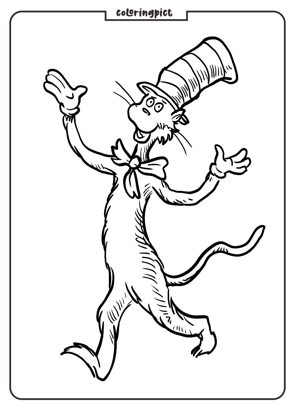 Cat in The hat Coloring Pages coloringpict.com