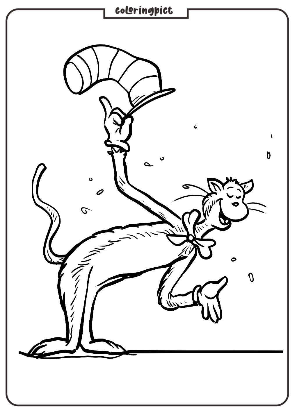 Cat in The hat Coloring Pages for Kids coloringpict.com