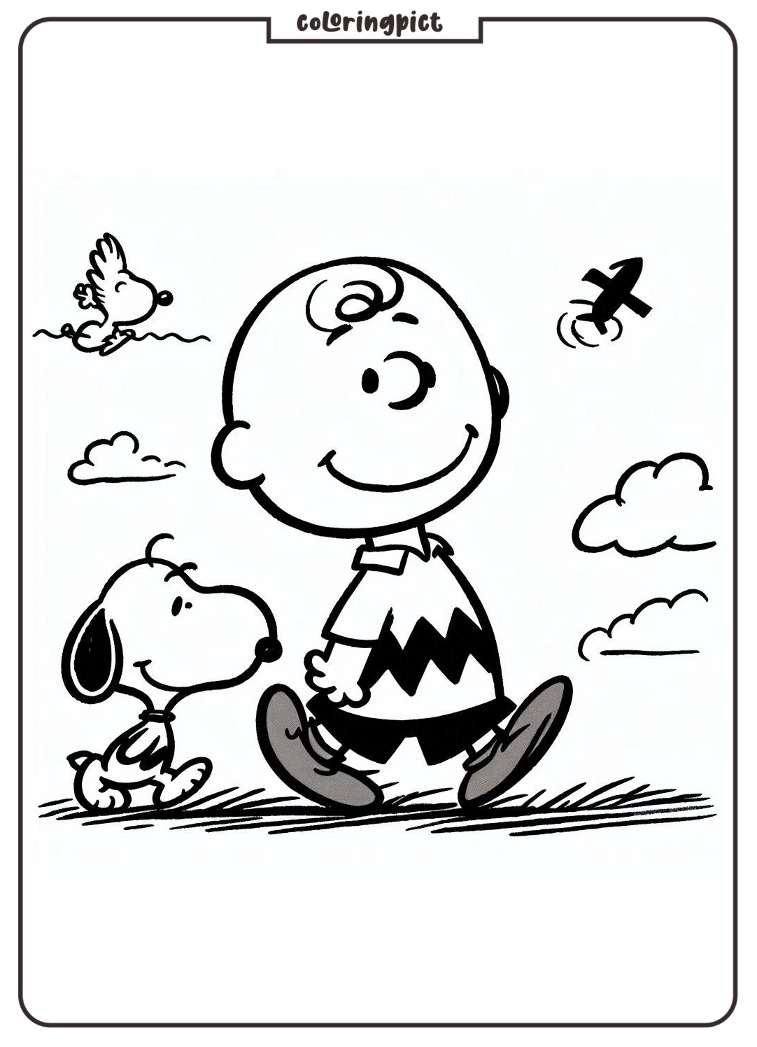 The Iconic Charlie Brown Coloring Pages 1 Charlie Brown Coloring Page coloringpict.com
