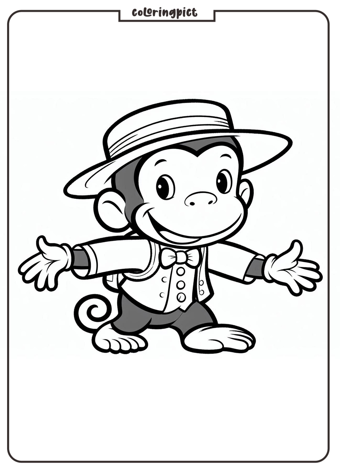 Curious George Coloring Page coloringpict.com