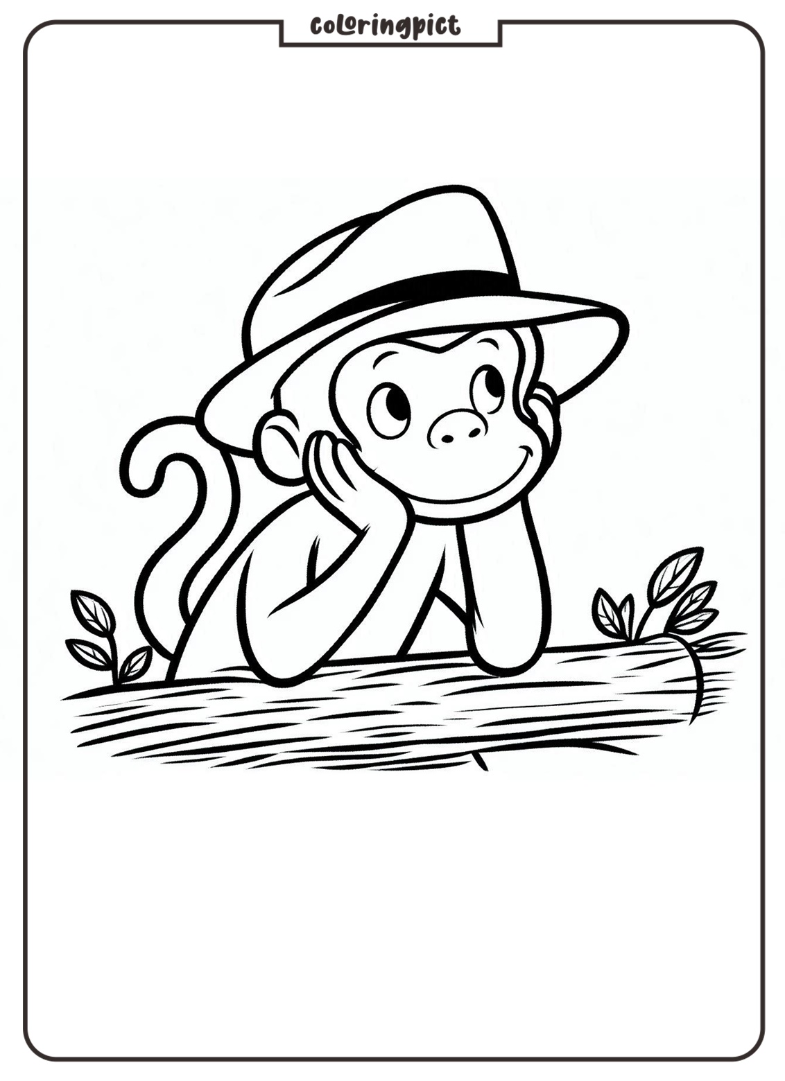 Curious George Coloring Page for Kids coloringpict.com