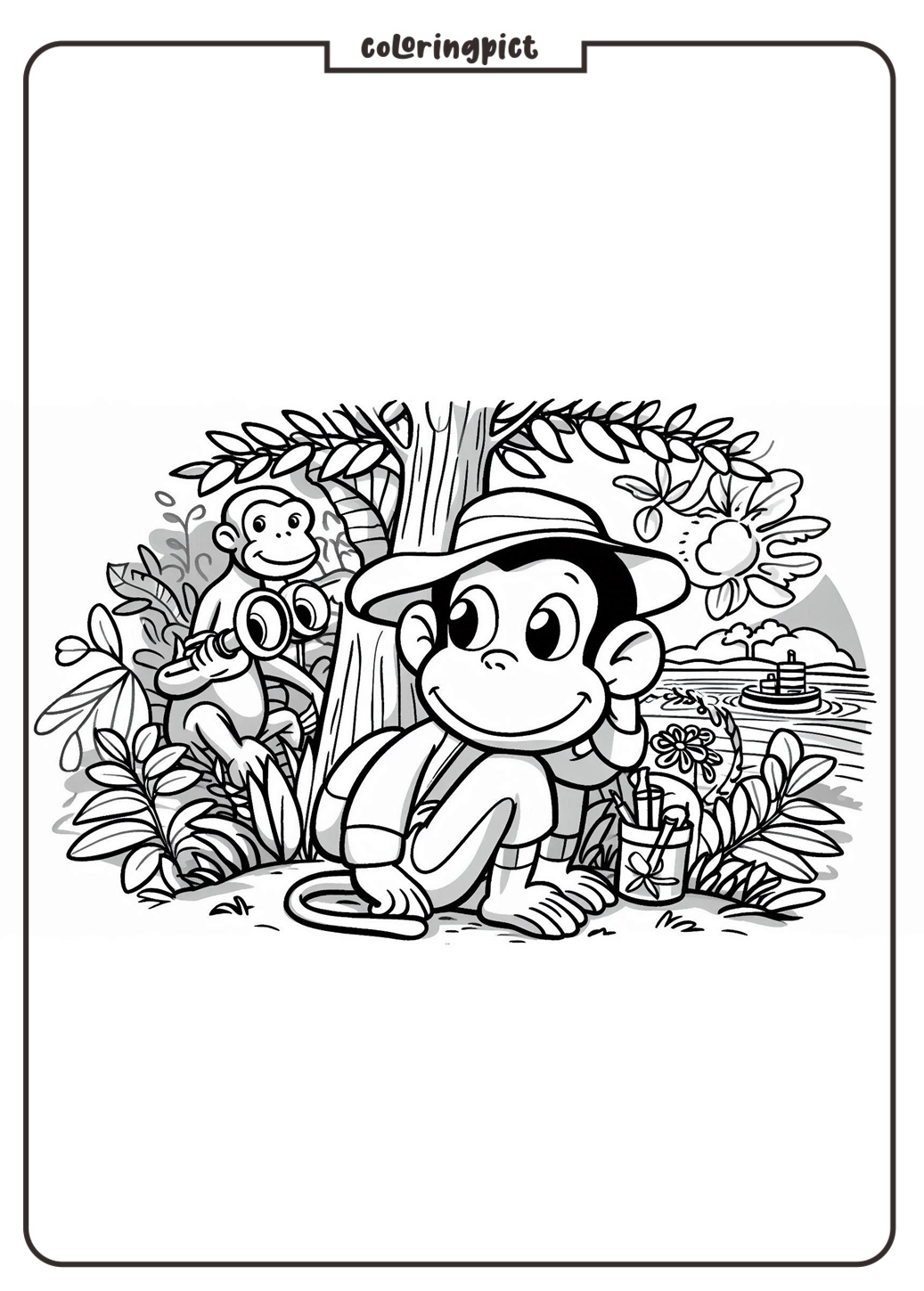 Curious George Coloring Pages coloringpict.com